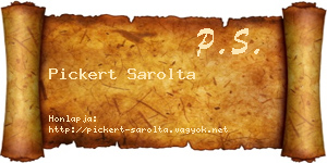 Pickert Sarolta névjegykártya